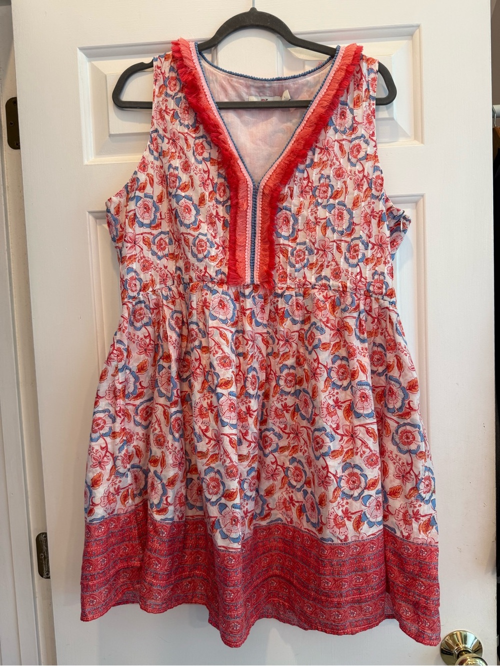Vineyard Vines Pink & Blue floral Cotton dress with side zip